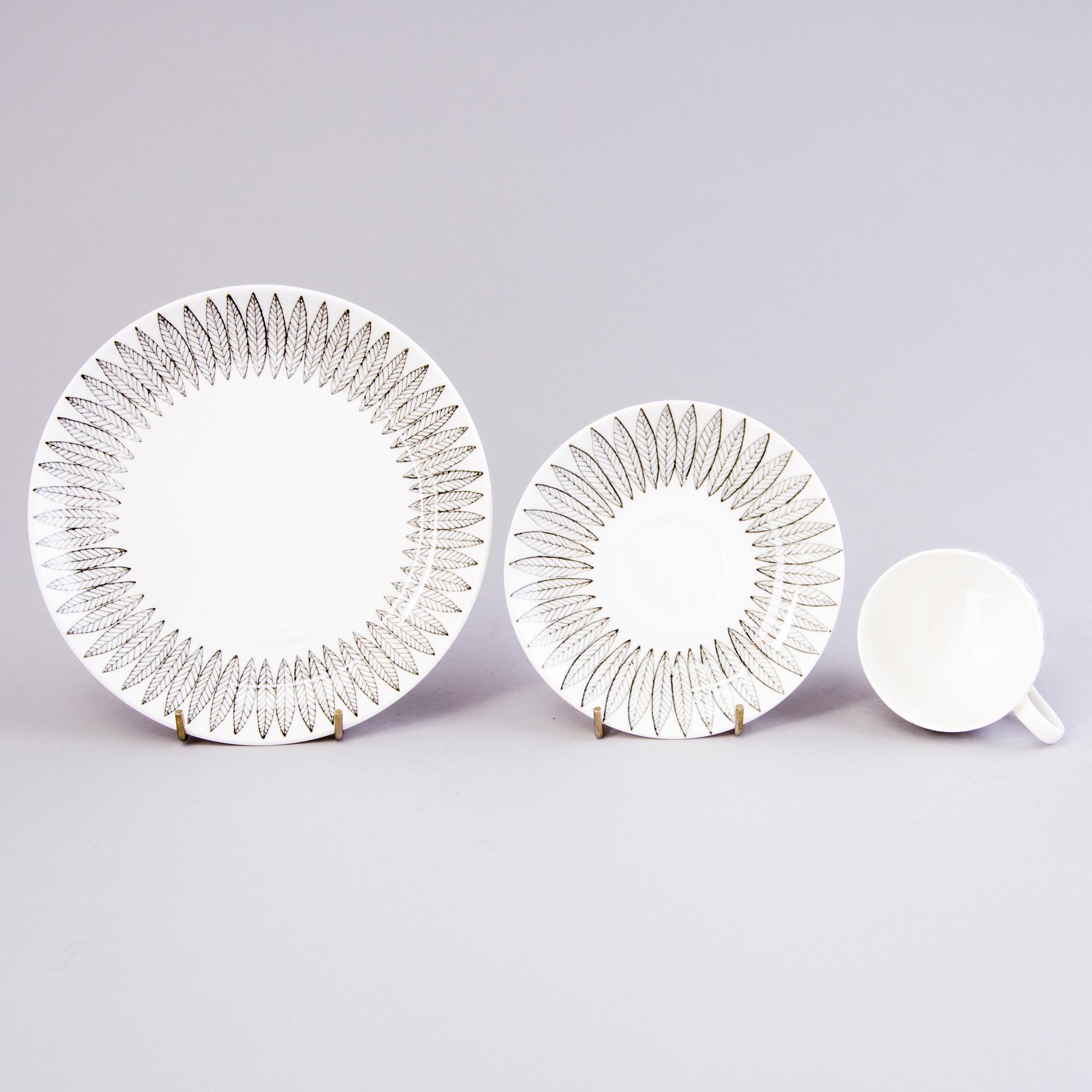 STIG LINDBERG, kaffeservis, 20 delar, porslin, "Salix", Gustavsberg, 1960-tal.