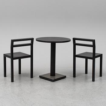 BORIS BERLIN/POUL CHRISTIANSEN, bord med två stolar, "Non", Komplot design, Källemo.