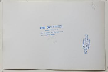 HENRI CARTIER-BRESSON, gelatin silver print stamped by the photographer and with Europapress AB copyright stamp verso.