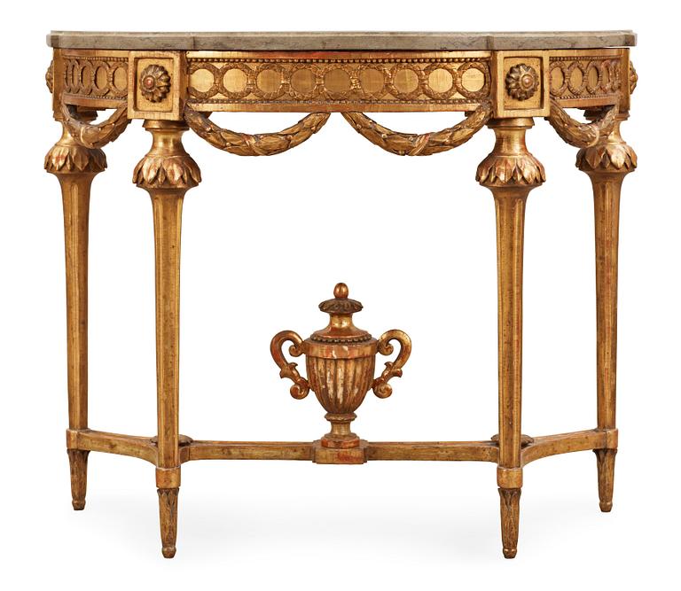KONSOLBORD. Stockholmsarbete, 1700-talets slut. Gustavianskt.