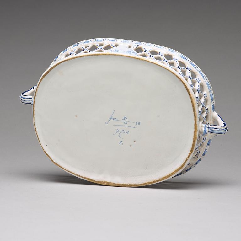 A faience chesnut basket, Rörstrand, 18th Century.