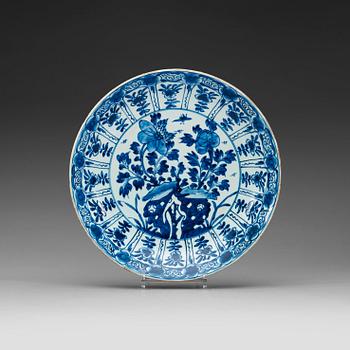 531. A blue and white dish, Qing dynasty Kangxi (1662-1722).