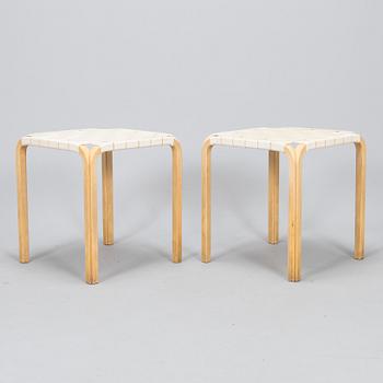 Alvar Aalto, a pair of late 20th century 'Y61' stools for Artek.