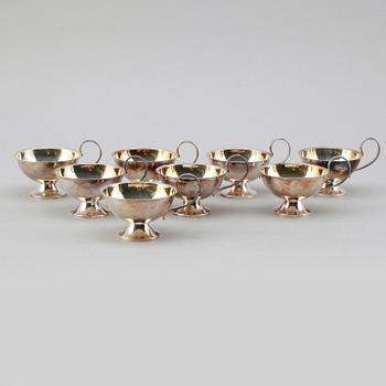 PUNSCHMUGGAR, 8 st, silver, CESON, 1974. Vikt ca 253 g.