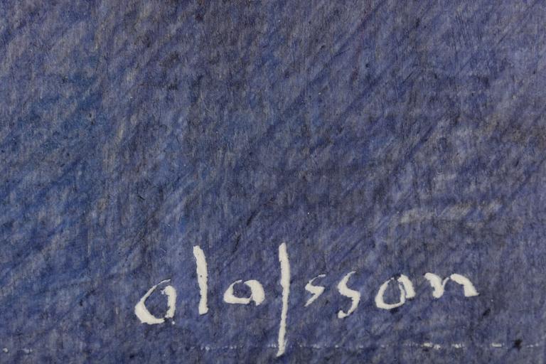 Pierre Olofsson, gouache and wax crayon, signed,