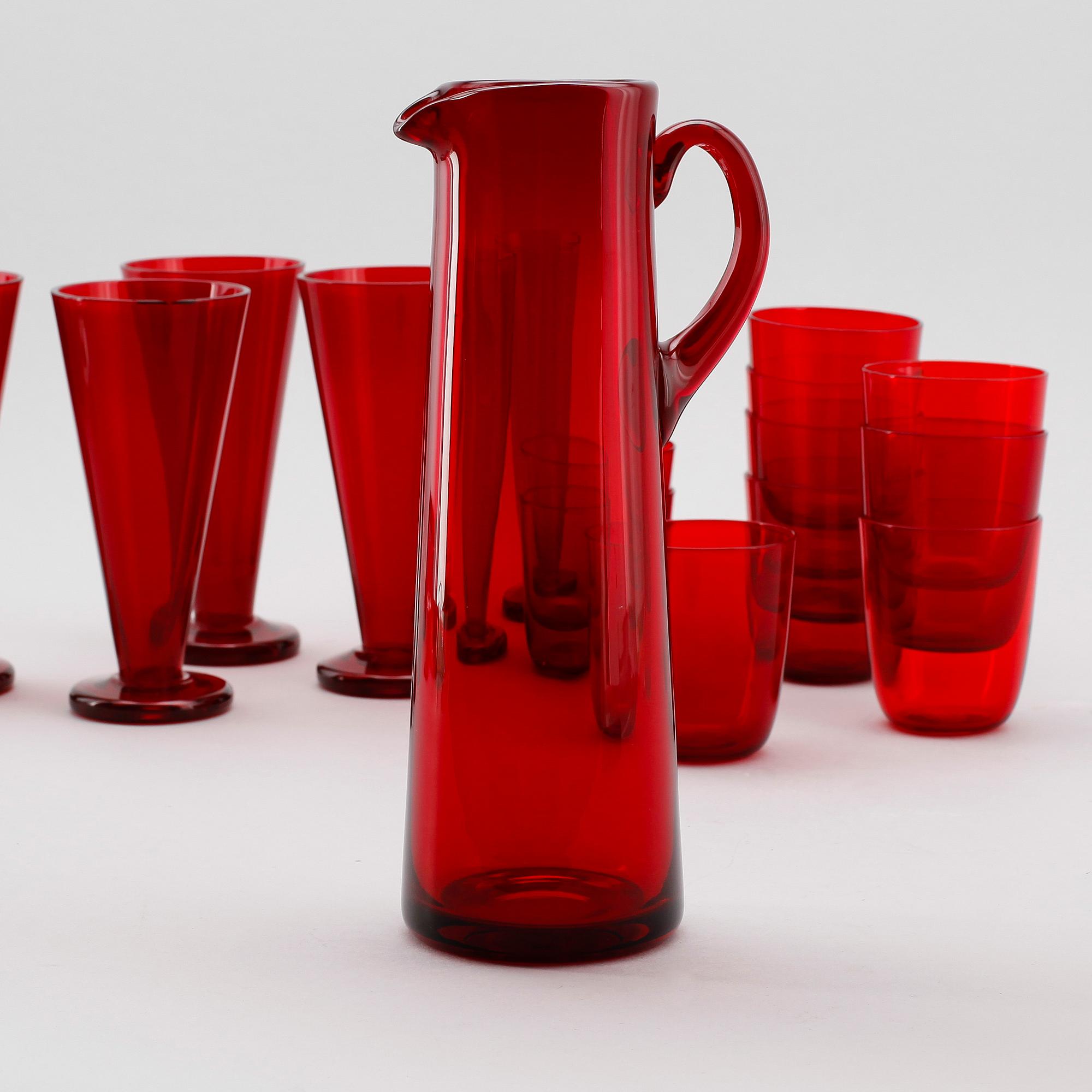 SERVISDELAR, 16 st, glas, Reijmyre, 1900-talets mitt.