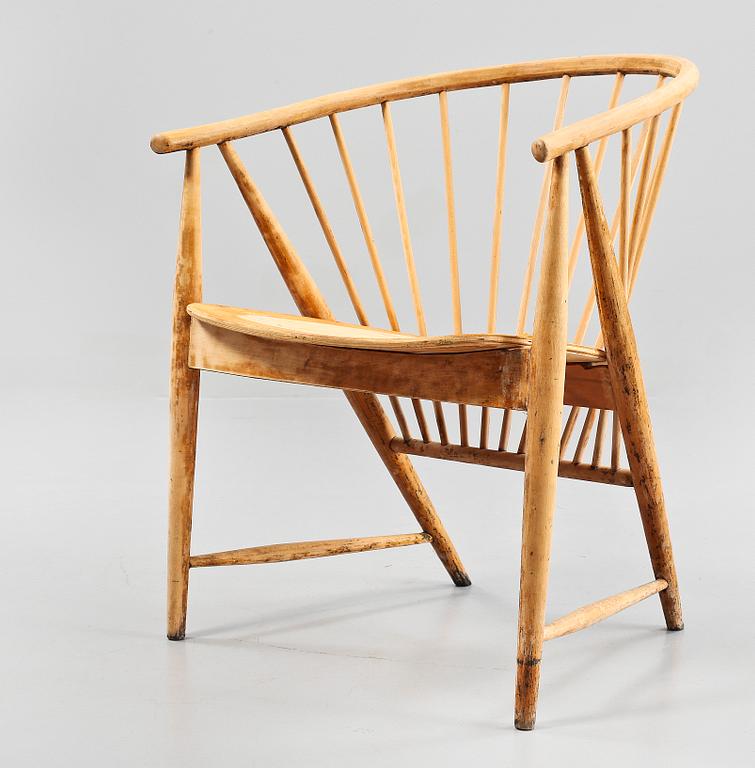 KARMSTOL, "Solfjädern", Sonna Rosén för Nässjö Stolfabrik, modellen formgiven 1948.