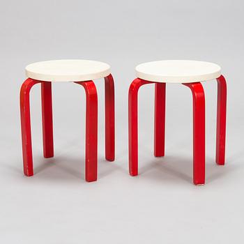 Alvar Aalto, two mid-20th century '60' stools for O.Y. Huonekalu-ja Rakennustyötehdas A.B.