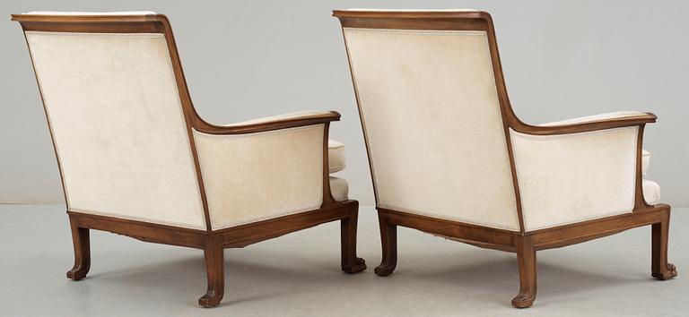FÅTÖLJER, ett par, Isidor Hörlin, tillskriven, 1920/30-tal.