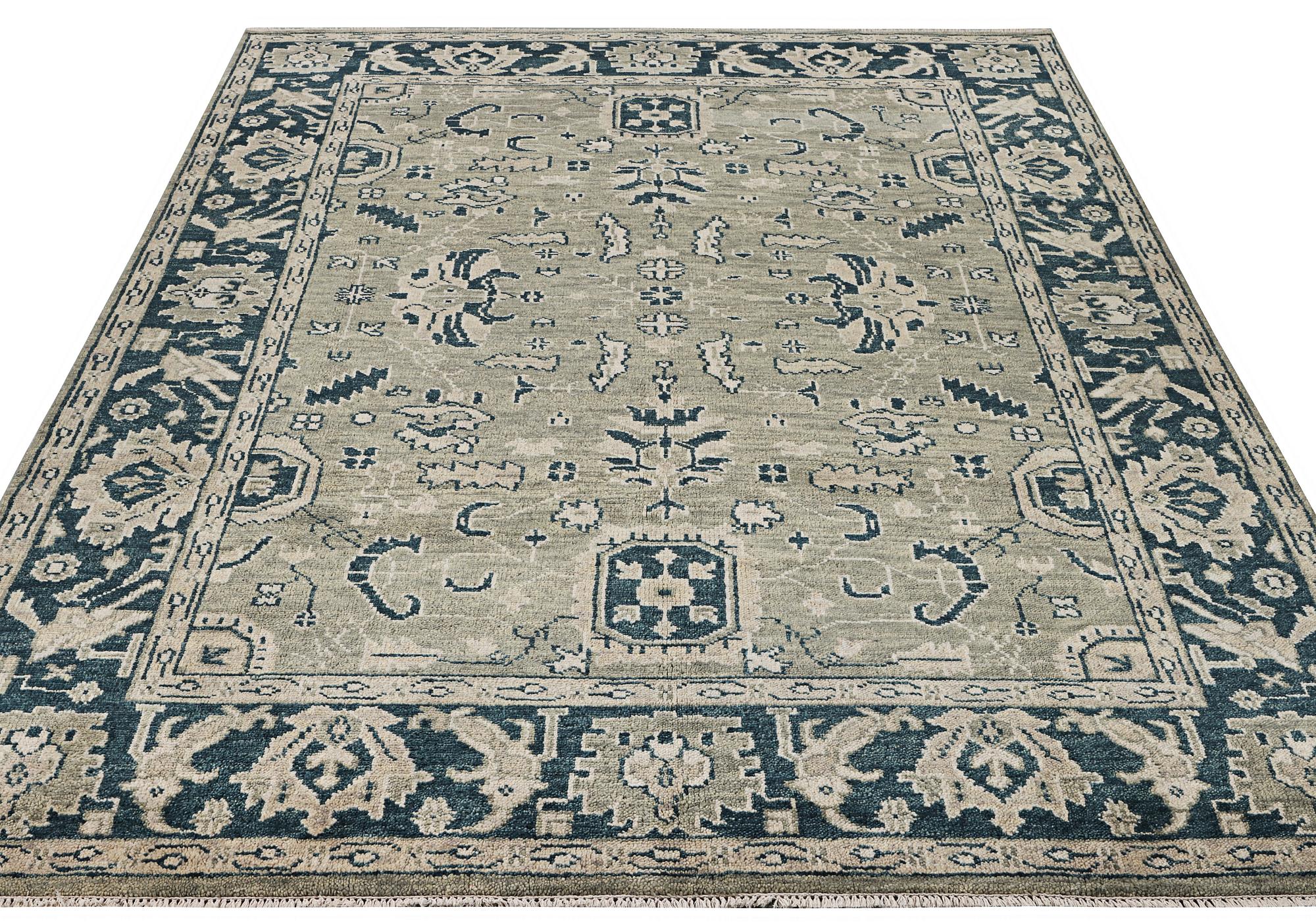 An oriental carpet with Mamluk design, c. 372 x 277 cm.
