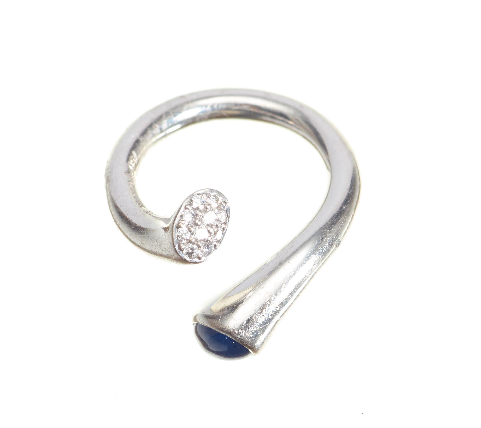 GEORG JENSEN, ring, Köpenhamn sent 1900-tal. 18k vitguld.