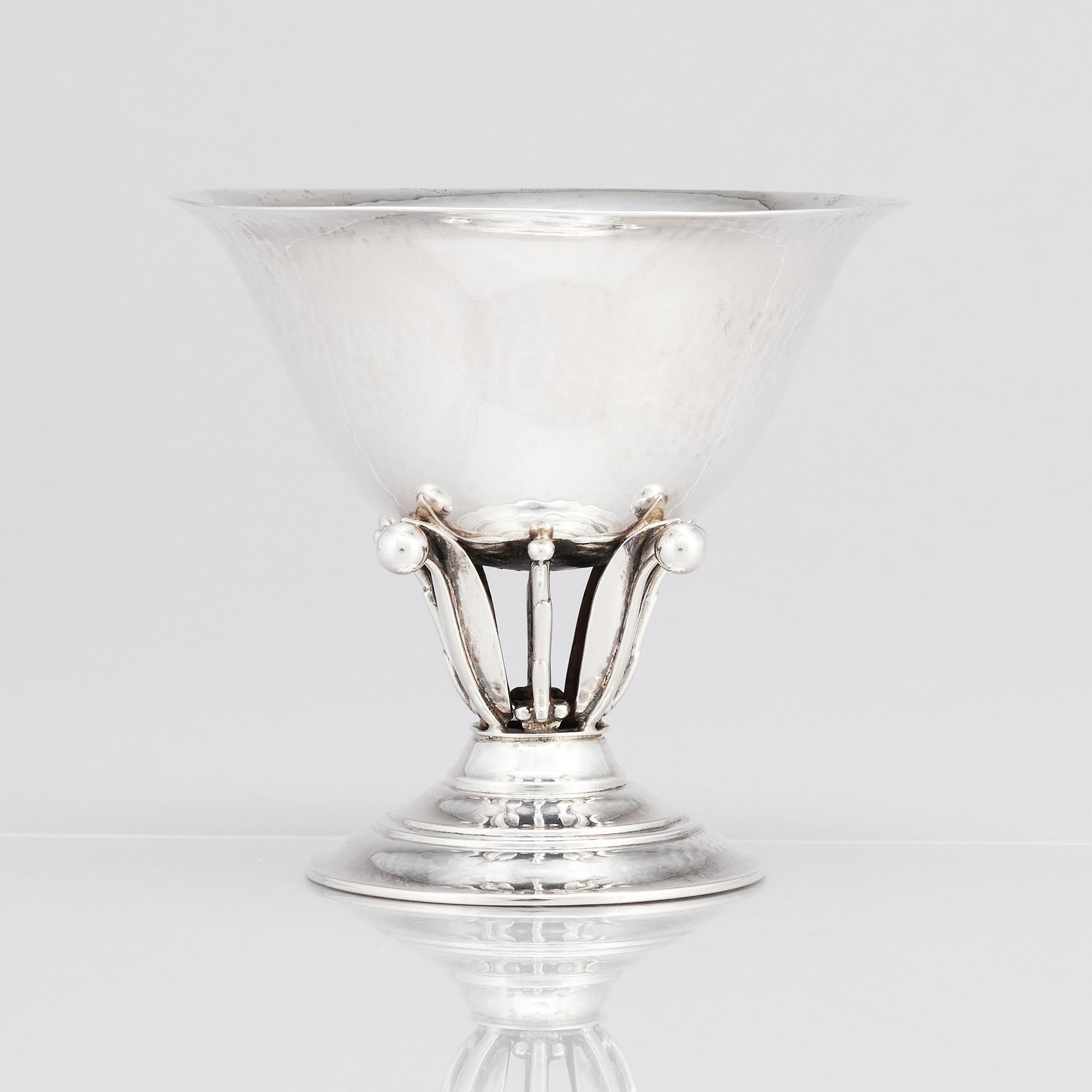 Johan Rohde, a sterling silver footed bowl, Georg Jensen, Copenhagen 1933-44, design nr 17A.