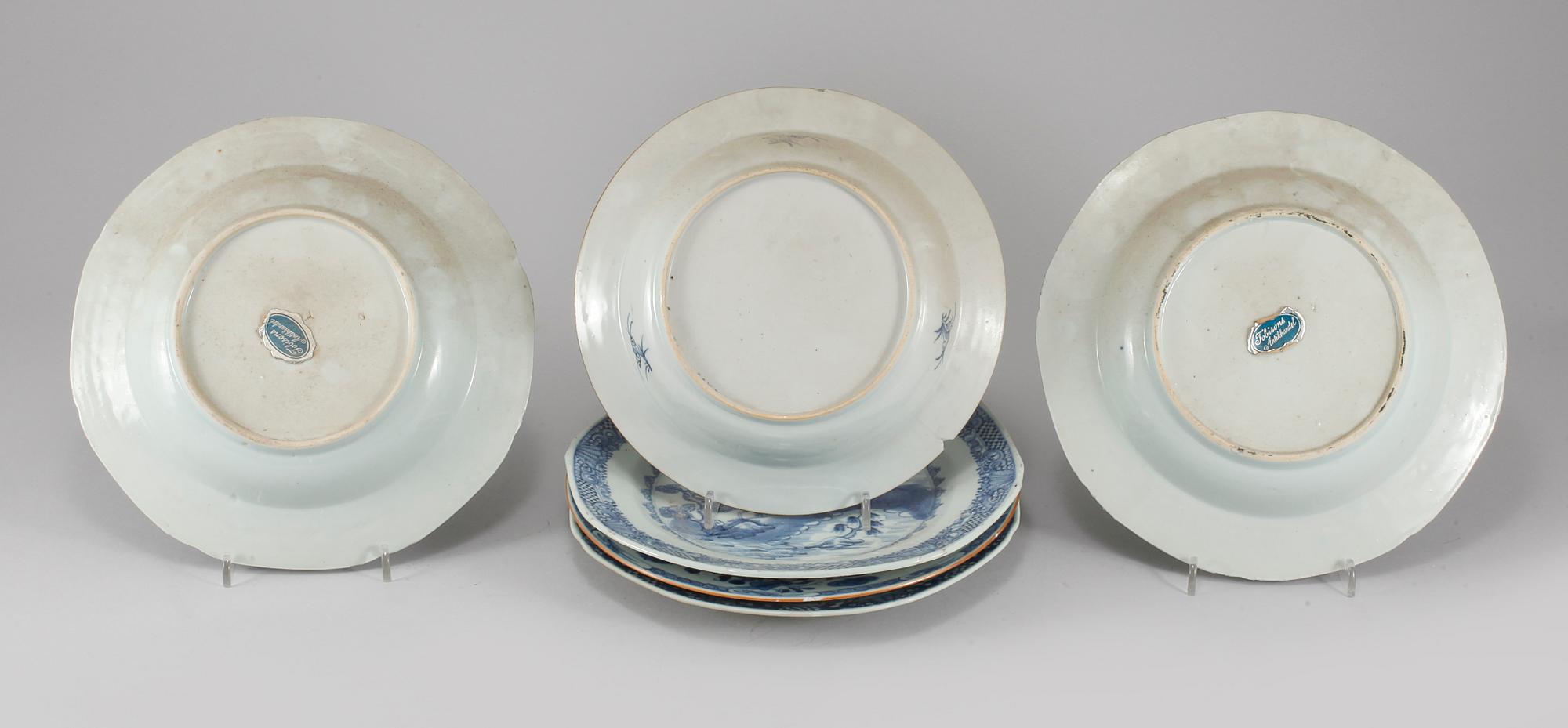 TALLRIKAR, 6 st, porslin, Kina, 1700-tal.