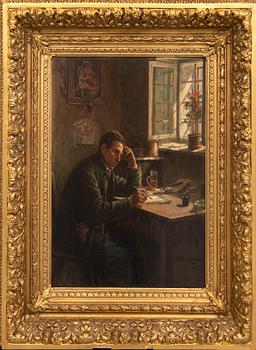 Adolf Mayerhofer, olja på pannå signerad och daterad 1921.