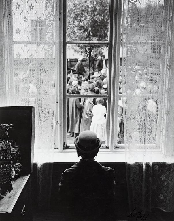 Sune Jonsson, "Auktionspubliken samlas", 1950-tal.