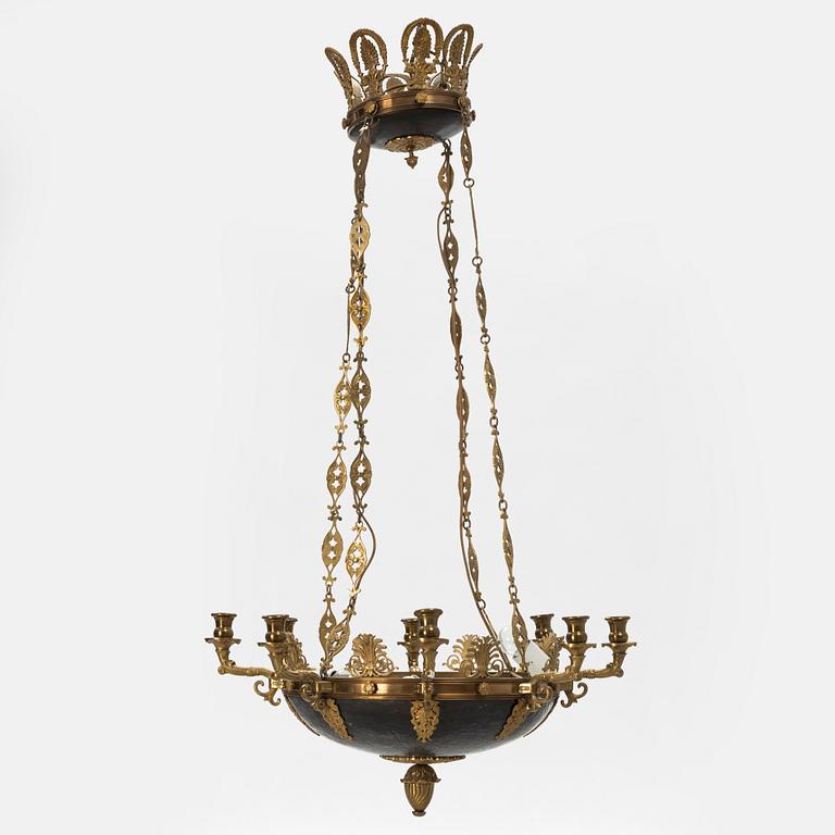 An empire style ceiling light, second half of the 20th century.