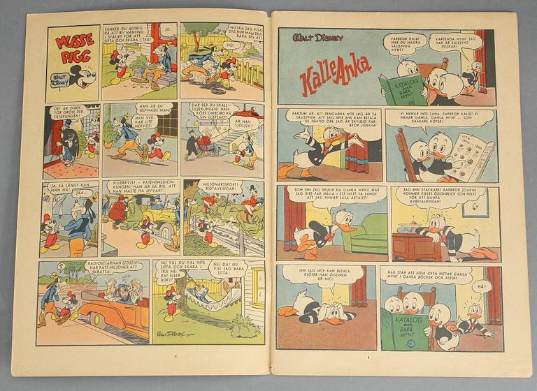 SERIETIDNINGAR, Kalle Anka, 35 nummer, 1949-1954.