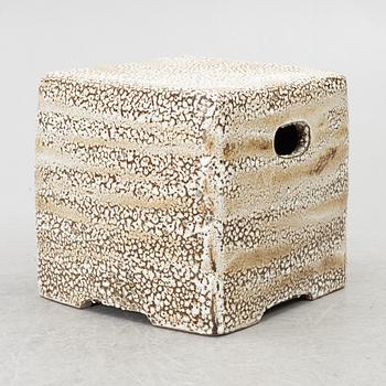 Garden stool, ceramic, possibly France.