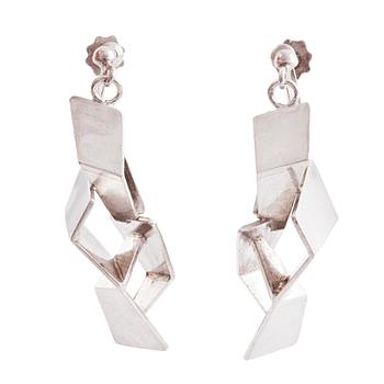 537. Rey Urban, a pair of sterling silver earrings,  Stockholm 1982.