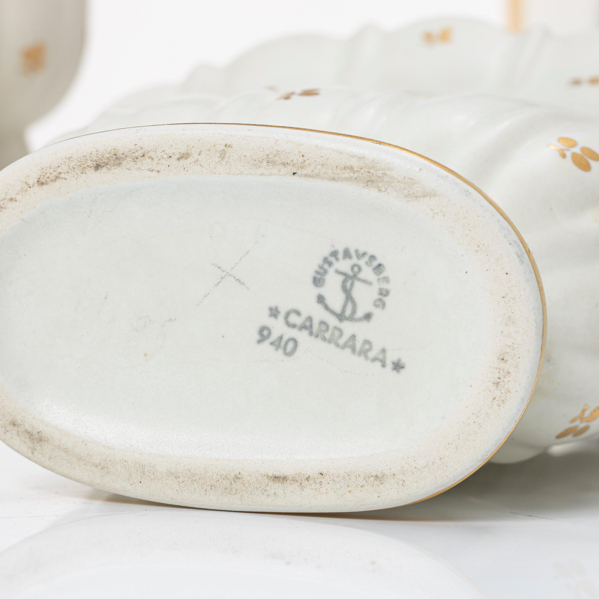 Wilhelm Kåge, a 53-piece ceramics collection 'Carrara', Gustavsberg.