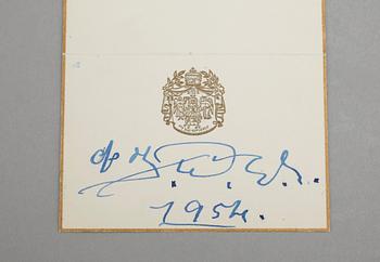AUTOGRAFER 2 st SAMT 2 st FOTOGRAFIER, bla Haile Selassie, Kejsare av Etiopien. Egenhändiga. Dat 1954.