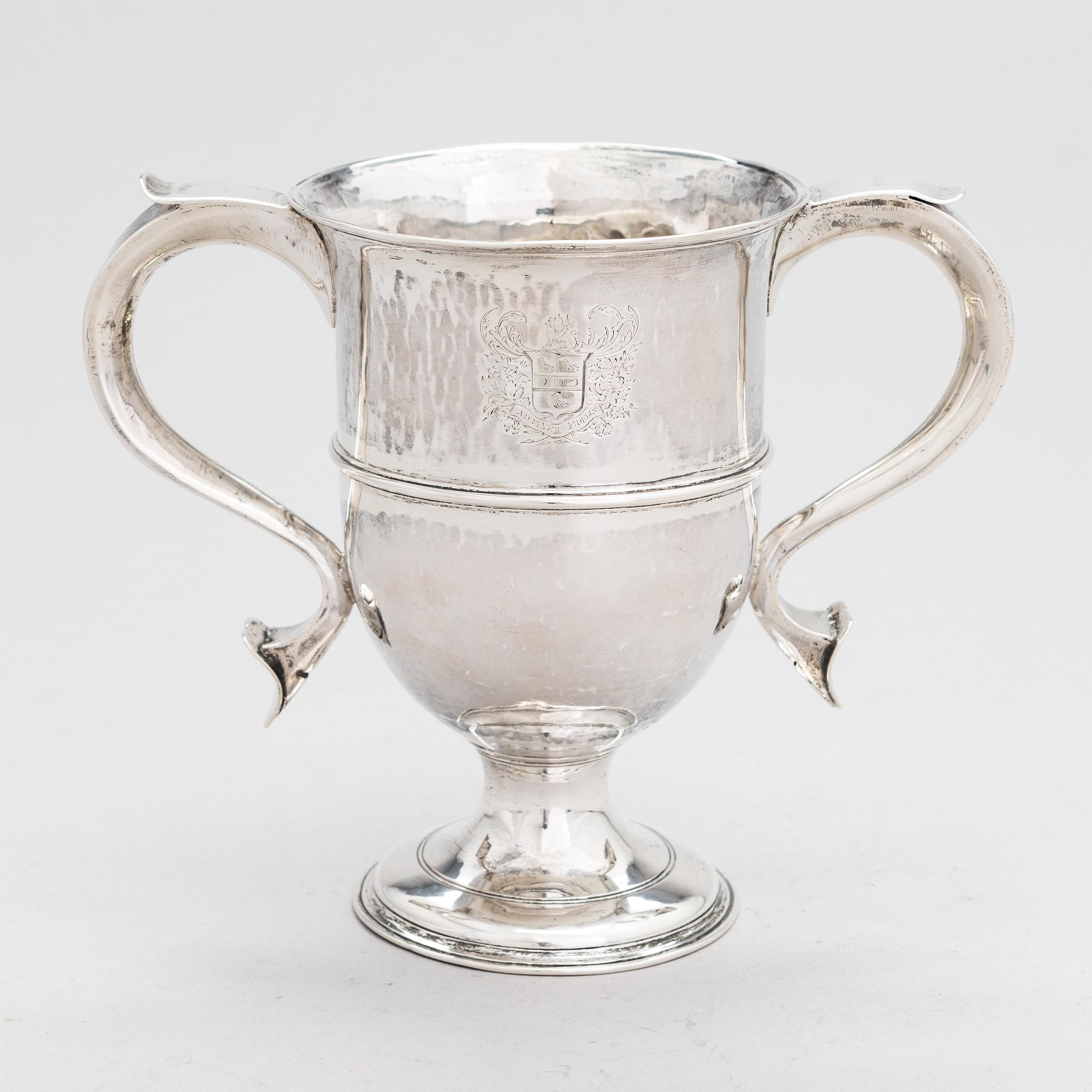 Joseph Lock, A sterling silver double handle goblet, London 1779.