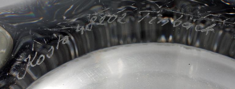 VAS, glas, Tinbäck, Kosta, sign.