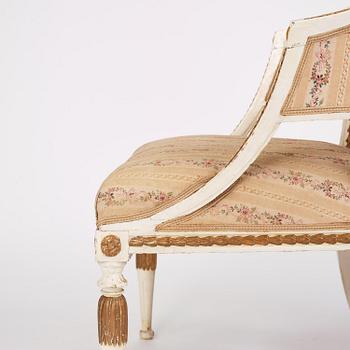Karmstolar, ett par, Stockholmsarbeten, 1700-talets slut, Sengustavianska.
