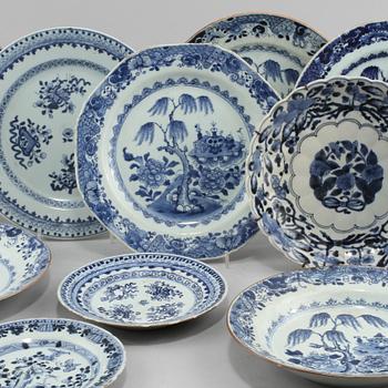 PARTI PORSLIN, 15 st, porslin, Kina och Japan, 1700/1800-tal.