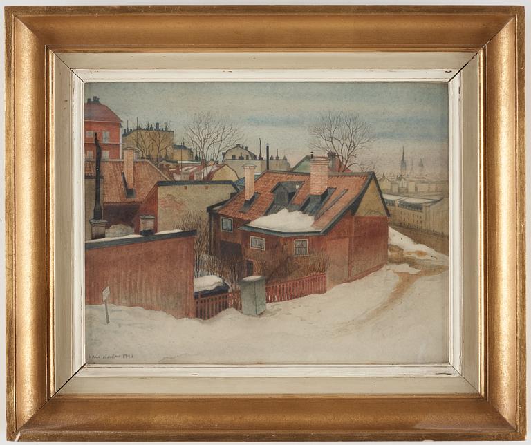 HANS NORSBO, watercolour, signed and dated 1941.