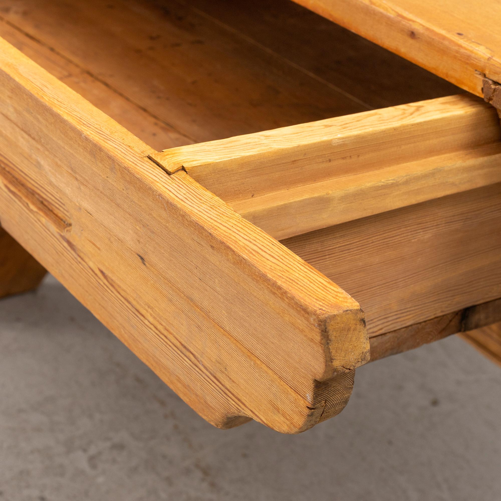 A pine table, 19th Century.