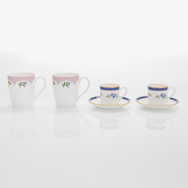 Tiffany & Co, kaffekoppar, 2 st, "Tiffany Bouquet", samt espressokoppar, 2 st, "Tiffany Floral", porslin.