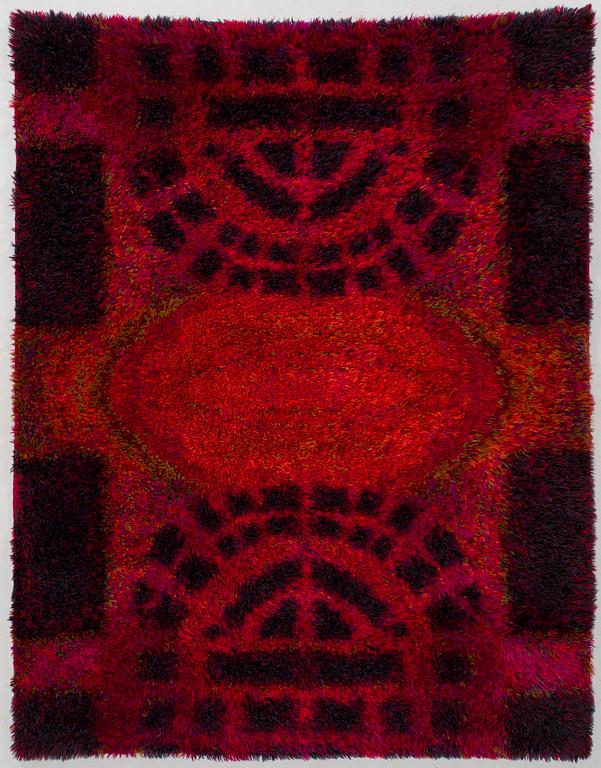 Ritva Puotila, a machine woven rya rug for Finnrya Ltd. Circa 170 x 135 cm.