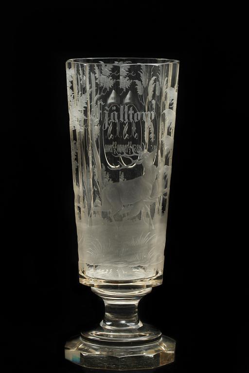 POKALGLAS, glas, omkr 1900.