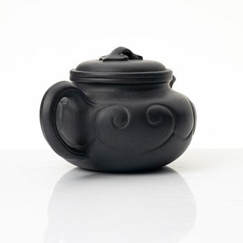 Zhou Guizhen, A 'ruyi' blue yixing teapot, 1980s.