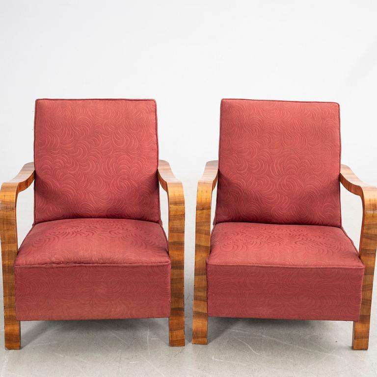 Fåtöljer, ett par, Art Deco, 1900-talets första hälft.