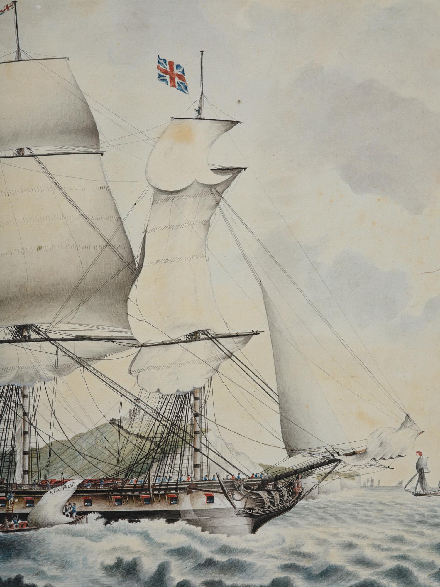 R Freeman, 17th/18th century  The frigate "Dutton" at Dover.