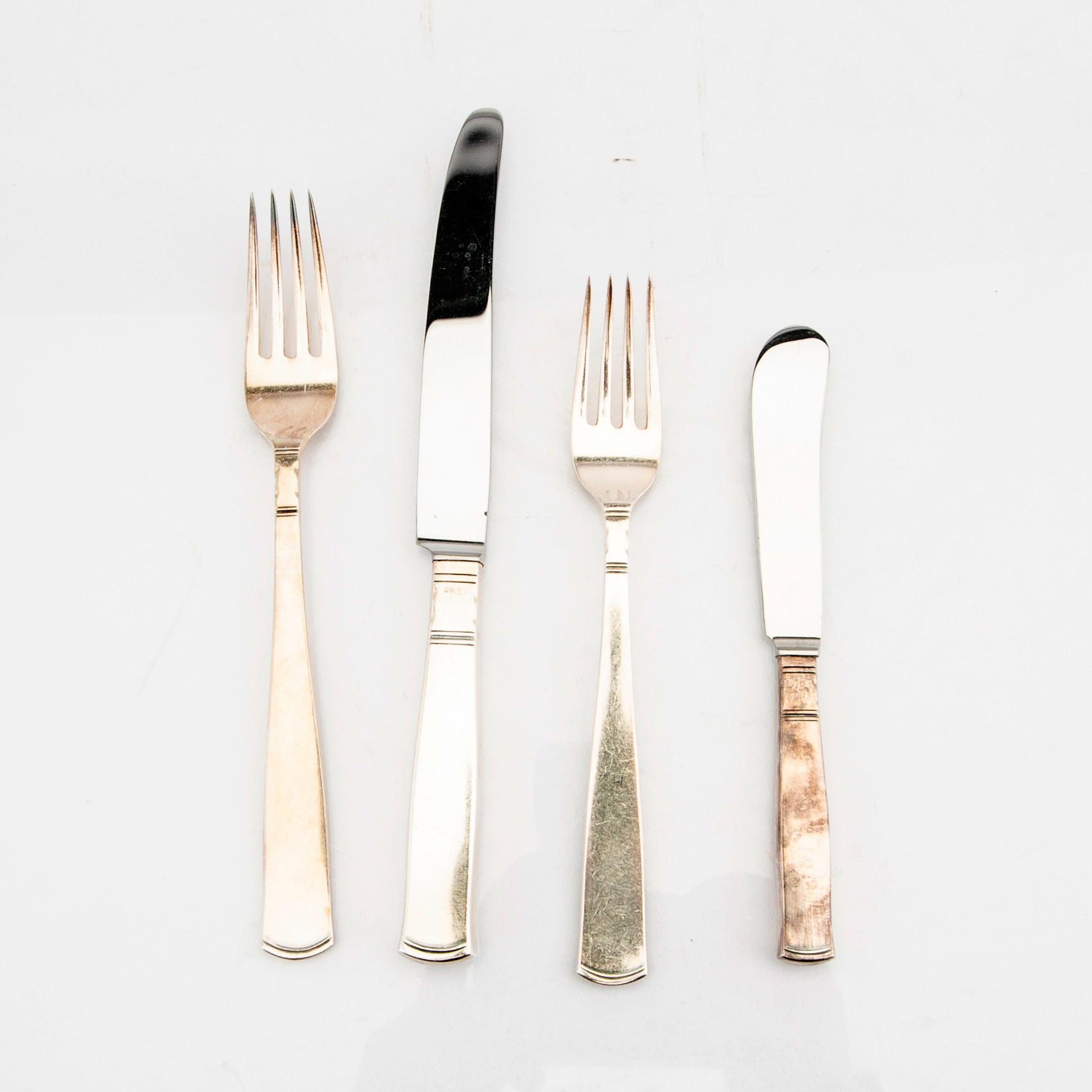A Swedish 20th century set of 52 pcs of silver cutlery "Rosenholm" mark of J Ängman/GAB Stockholm 1960s ,