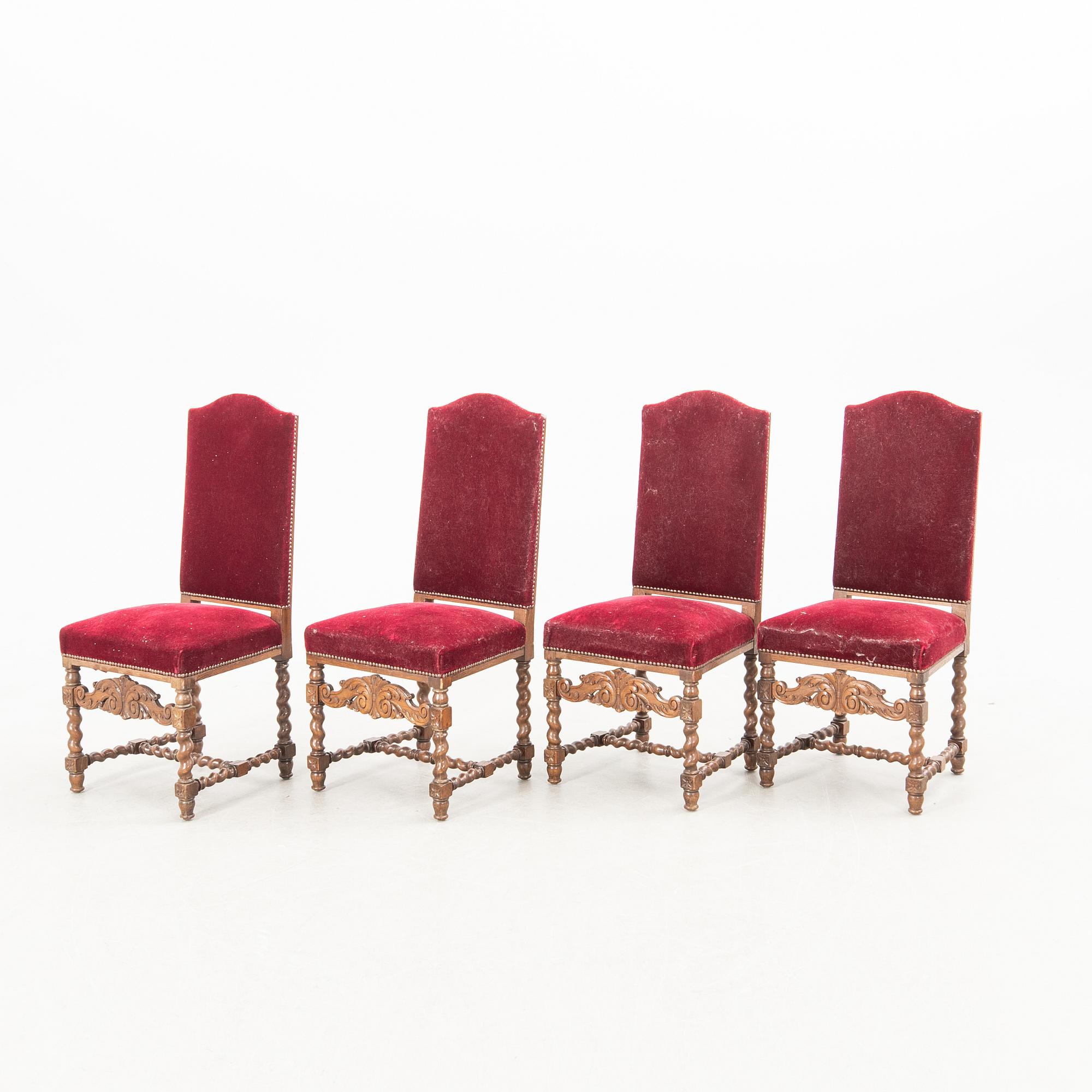 Dining group 11 pcs Baroque style 1920s/30s Almgren & Plynning Helsingborg.