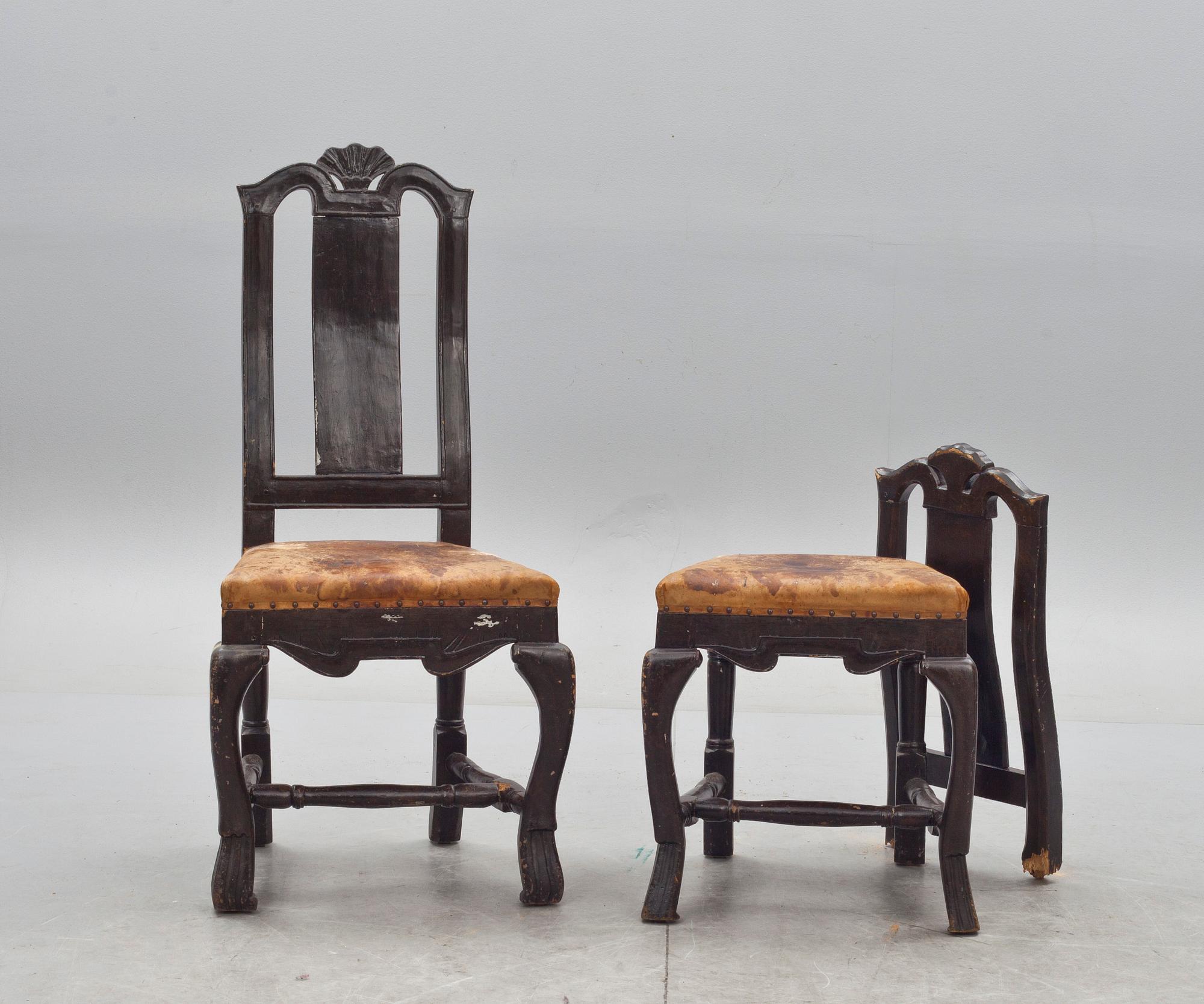 STOLAR, ett par, barock, 1700-tal.