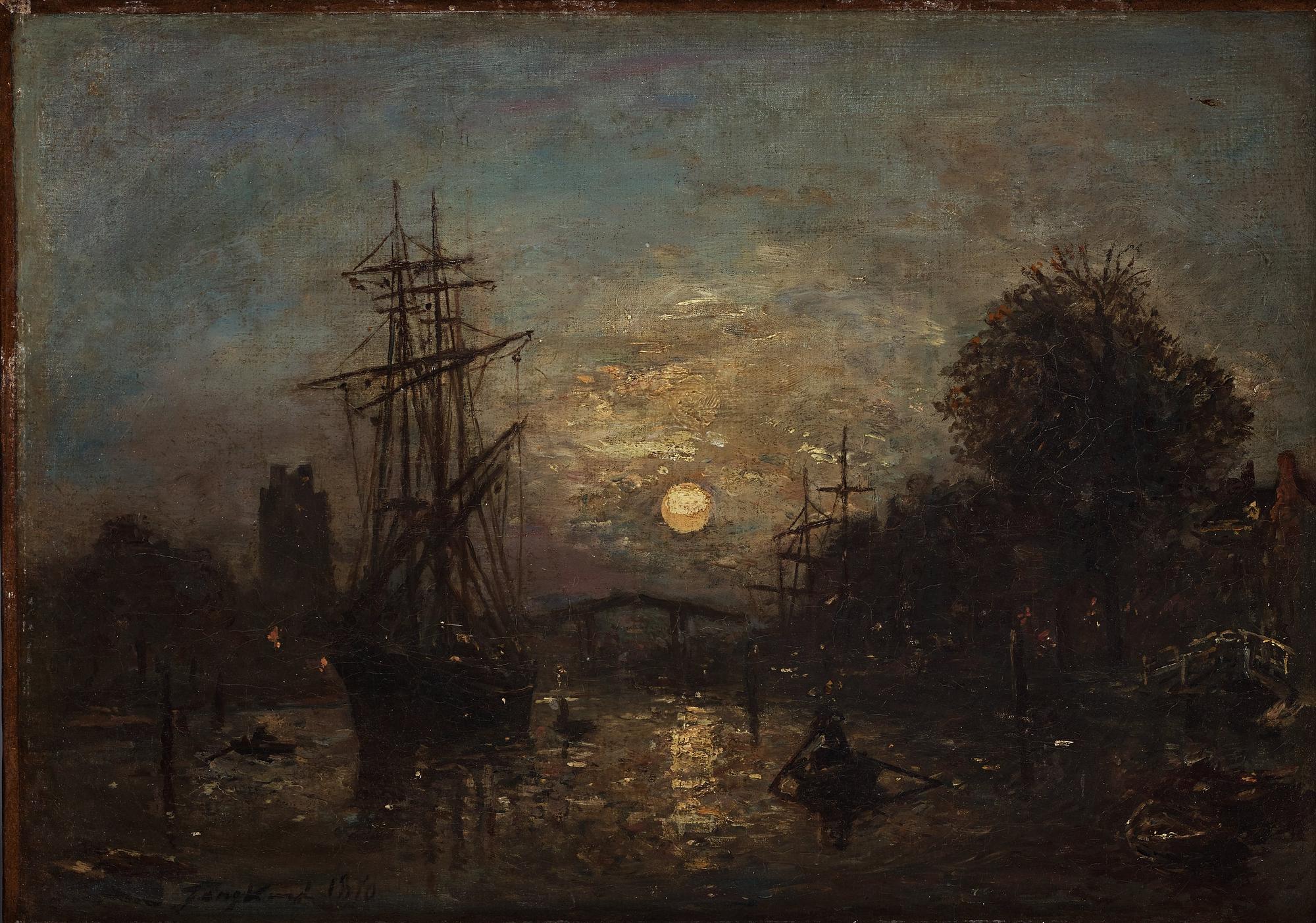 Jean-Barthold Jongkind, "Bateaux sur le Canal de Dordrecht".
