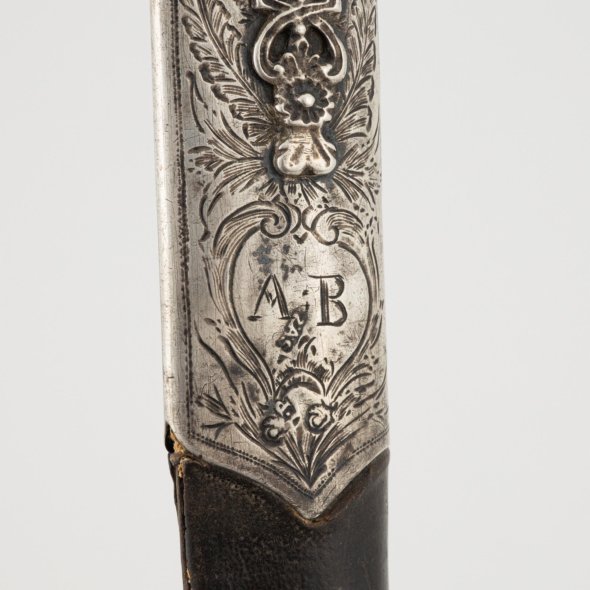 Svärd med Yataghan-fäste, turkiskt, 1800-tal.