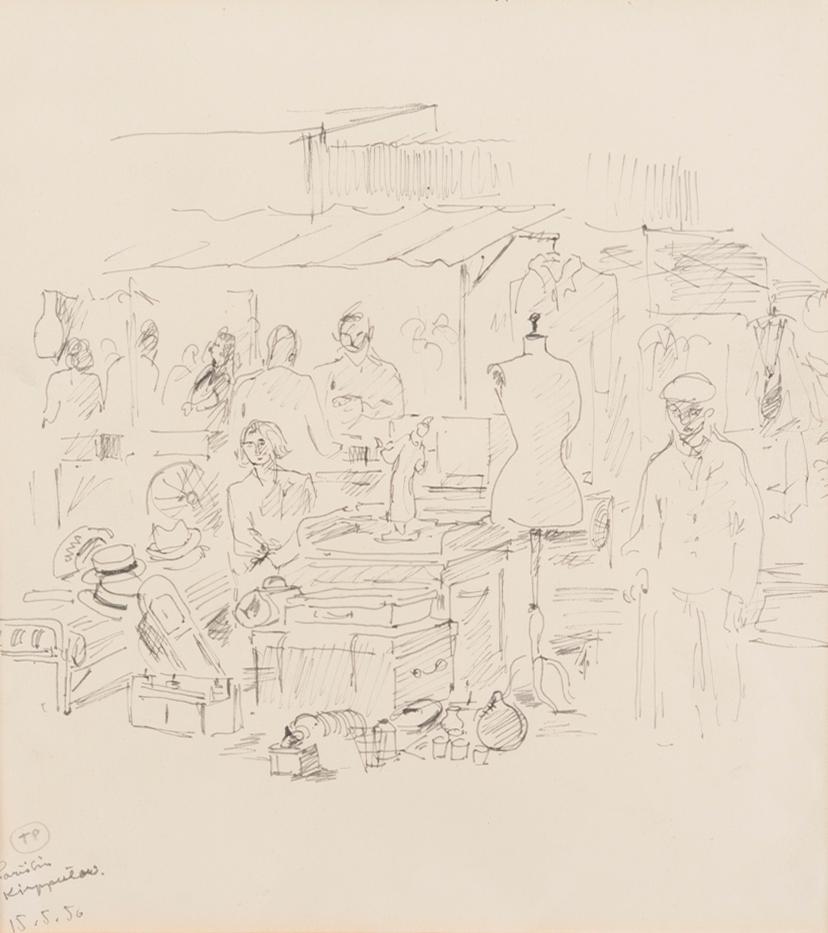 TUULIKKI PIETILÄ, teckningar, 4 st, signerade och daterade 15.5. 1950.