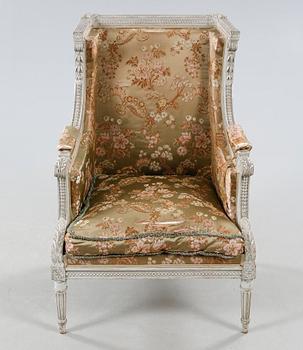 A Louis XVI style bergère, early 20th century.