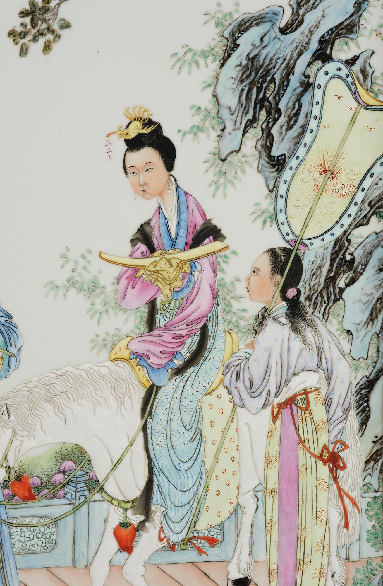 A group of four Chinese porcelain placques, Republic, early 20th century.