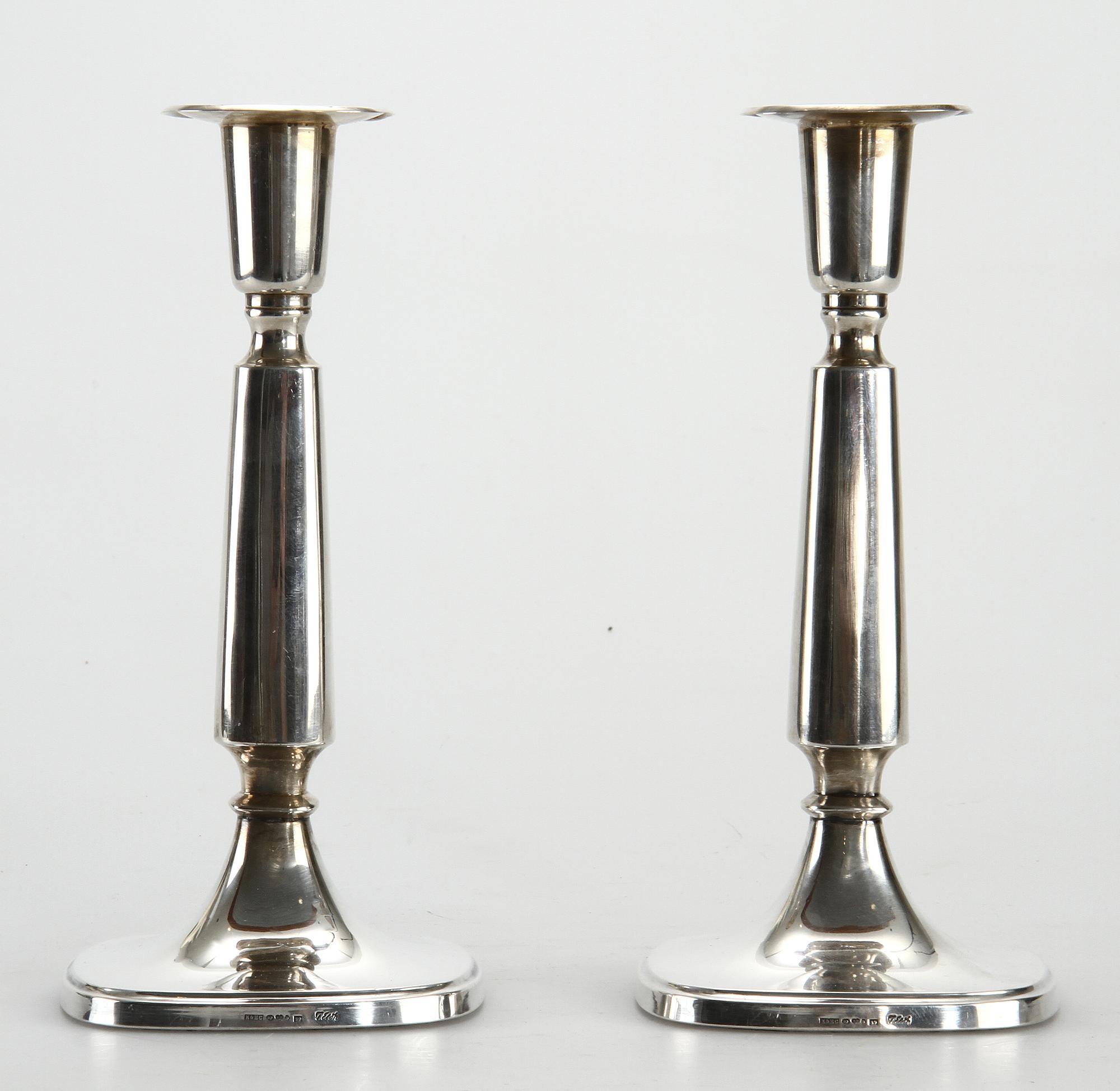 LJUSSTAKAR, ett par, silver, Tore Eldh, K&EG, Göteborg, 1968.