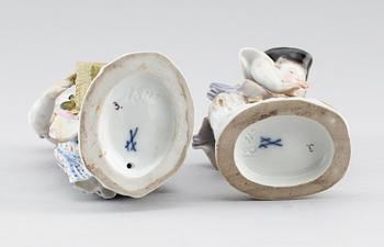 FIGURER, 1 par, porslin, Meissen, 1900-talets första hälft.