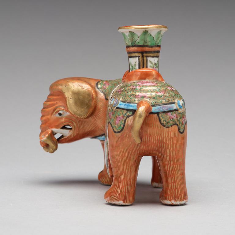 A Canton figure of an elephant, late Qing dynasty, circa 1900.