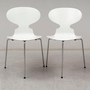 ARNE JACOBSEN, stolar, 6 st, "Myran". Fritz Hansen Danmark.