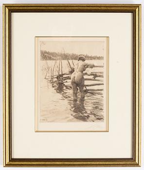 Anders Zorn, etching, 1913, signed in pencil.